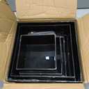 8Pcs Black Acrylic Buffet Risers with Mini Sign and Marker, Food Display Risers for Party Catering Dessert Jewelry, Acrylic Cube Nesting Boxes with Hollow Bottoms(9" 8.5" 8" 7.5" 6.8" 6" 5" 5")