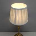 KDG Portables Cordless Table Lamp, Fabric Shade Desk Lamp, 4000mAh Rechargeable Battery Powered Lighting, Dimmable Light for Dining Room, Bedroom, Bedside, Bar, Night Light, Camping, Balcony (Gold)