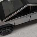 1 24 for Tesla Cyber Truck Pickup Trailer Alloy Car Model Diecast Camper Van Touring Car Model Collectibles Non-Remote App Controlled Toys(Black)