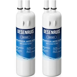 W10295370A Filter Replacement Compatible with EDR1RXD1, Filter 1, P8RFWB2L, W10295370, W10291030, WRL767SIAM, WRS322FDAB, Reduces 99% of Chlorine, Free-Lead, Pack of 2, By DESENRUIS