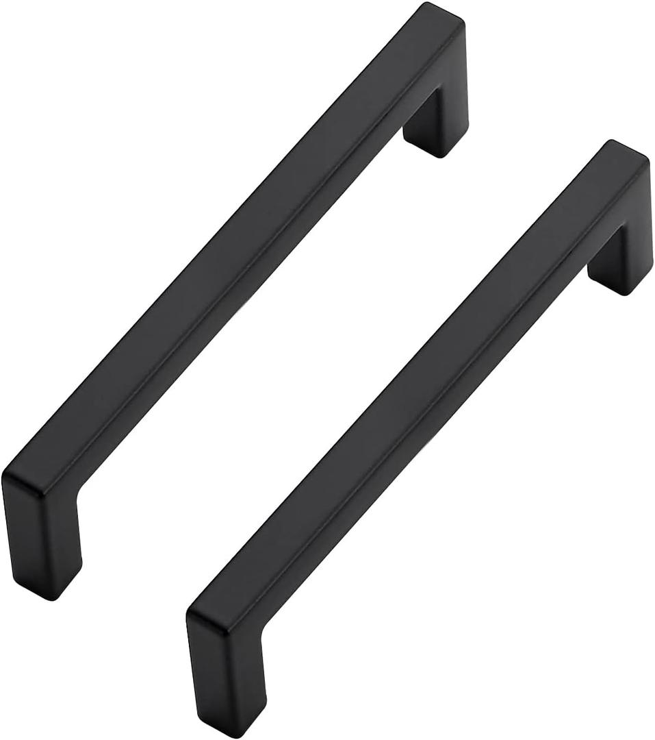 20 Pack Solid 4 Inch Center to Center Slim Square Bar Drawer Handles - Black Drawer Pulls Matte Black Cabinet Pulls for Kitchen Cabinet Hardware