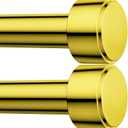 2 Pack Curtain Rods for Windows 32-96 Inch, 1 Inch Adjustable Gold Curtain Rod Set with Brackets, Easy Install
