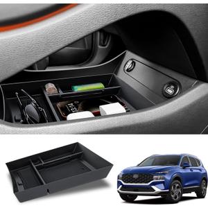 Center Console Organizer Compatible with Hyundai Santa Fe 2021 2022 2023 Lower Center Console Storage Box Tray Interior Accessories