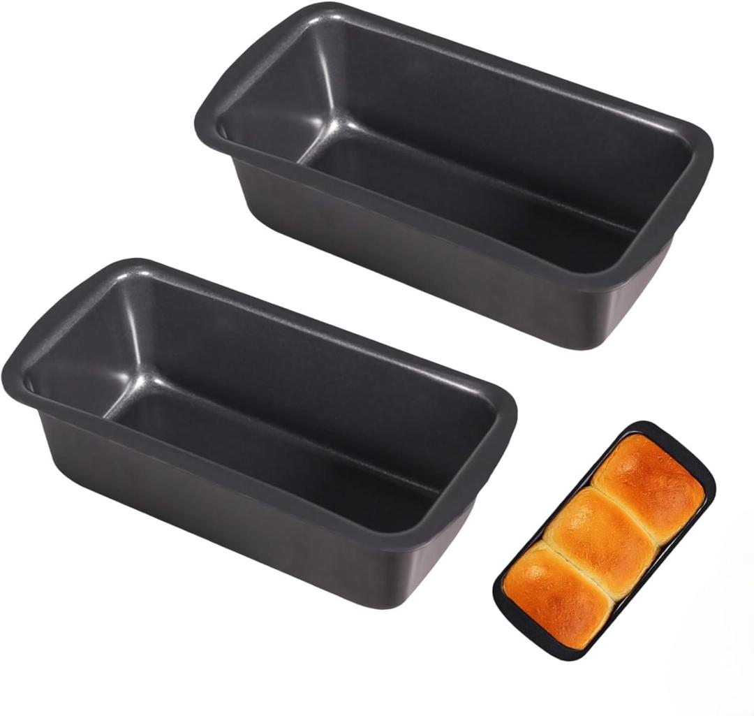 2 Pieces Small Loaf Tin for Baking, Bread Pan Non-Stick Loaf Pans For Baking Rectangular Bread & Loaf Tins for Ovens Air Fryer