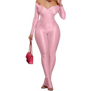 acelyn 2 Piece Outfits for Women Sexy Off Shoulder Tops Bodycon Flared Pant Sets Club Outfits Tracksuit (Pink, S)