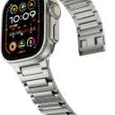 LULULOOK Luxury Band for Apple Watch Ultra 2/Ultra, Grade 4 Pure Titanium Band for iWatch 49MM with Magnetic Buckle, Super DLC Scratch Resistant - Size & Color Match Titanium Bracelet for Men
