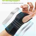 Rakiie Carpal Tunnel Wrist Brace Right Hand, Adjustable Night Wrist Support with 3 Metal Splints, Hand Brace for Men Women No Pressure on Thumb, Splint Stabilizer for Work, Arthritis, Gray Small
