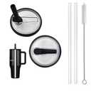 2 Pack 40 oz Tumbler Flip Straw Lid Replacement fit for HydroJug(Only), Spill Proof Splash Resistant Tumbler Lids,Reusable Leak Proof Tumbler Cover for Cup Accessories (Black)