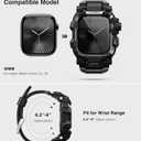 ULTIMAL Rugged Case with Band for Apple Watch 46mm,Compatible with Apple Watch Series 11/10, Military Grade Shockproof Bumper Cover for iWatch Tactical Band Men (Black, 46mm)