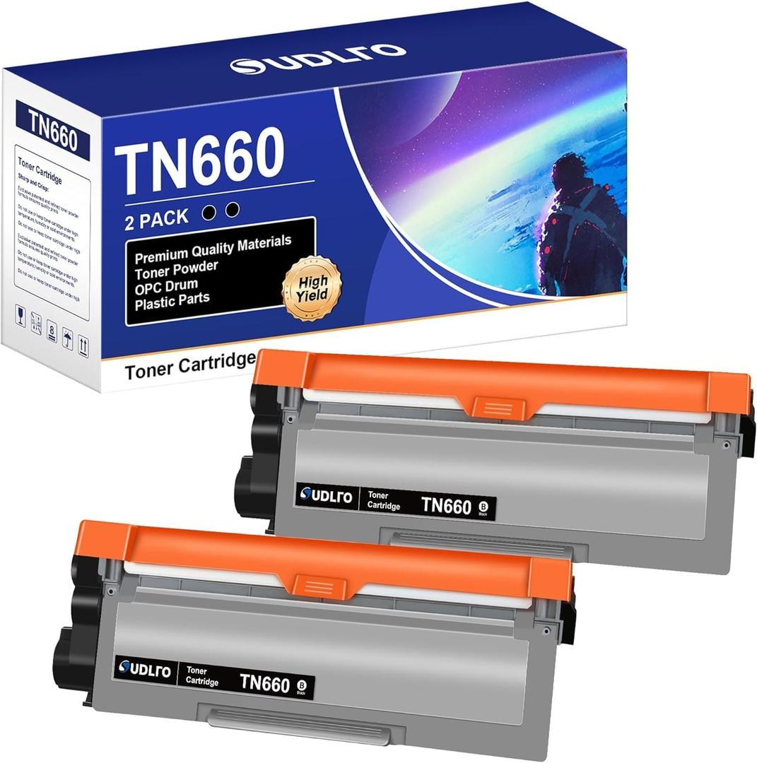 TN660 TN-660 Toner Cartridge - Replacement for Brother TN660 TN630 TN-630 TN-660 Use for HL-L2300D HL-L2380DW HL-L2320D DCP-L2540DW HL-L2340DW HL-L2360DW HL-L2305W Printer(2 Black)