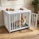 Dog Crate Furniture with Mat Small Plastic Dog Kennel Indoor for Puppy Cage End Side Table