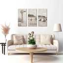 3 x HOMEOART Rustic Farmhouse Canvas Wall Art Living Room Decor Farm House Country Style Decoration Windmill Barn Pictures Wall Decor, Framed Ready to Hang, 16x32inchx3Pieces