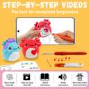 Terself Axolotl Crochet Kit for Beginners: 2PCS Crochet Animal Kits for Kids & Adults, Learn to Crocheting Starter Kit with Written Pattern & Video Tutorials (40%+ Yarn Extra)- Axolotl Family