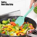 Heat Resistant Silicone Spoon Spatulas, Doosu 600F High Temp Flexible Cooking Spoons Kitchen Spoonula Scratch-Proof for Mixing Stirring Scraping Serving Non-Stick Cookware (Set of 3, Multi-4)