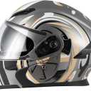Spark Adult Flip-Up Motorcycle Helmets - DOT Certified Full Face Helmet with Dual Visor & Quick-Release Buckle, Lightweight ABS for Commuting and Touring L