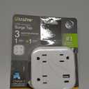 GE UltraPro 3-Outlet Surge Protector, Outlet Extendor with USB, Wall Tap, 1 USB-A, 1 USB-C, Adapter Spaced, for Home or Office, 900 Joules, Charging Station, White - 81787