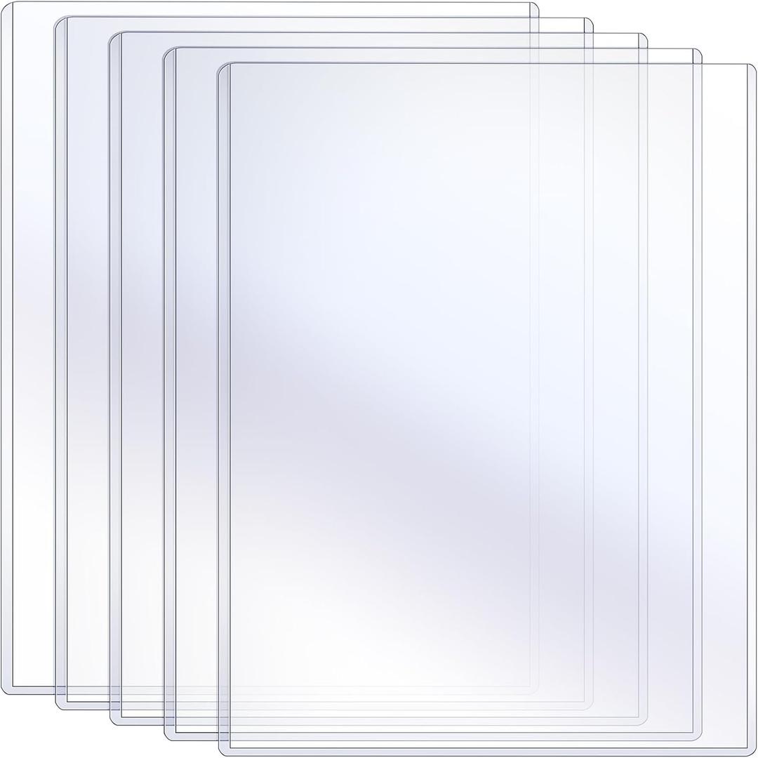 Sherr 5 Pcs Rigid Print Protectors Fit 24 x 36 Inch Poster Paper, Top Loading Page Protectors Plastic Poster Sleeves PVC Clear Sheet Holder to Display Photo Document Magazine Certificate