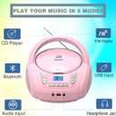 Portable CD Player Boombox with Bluetooth,FM Radio,USB MP3 Playback,AUX-in,Headphone Jack,CD-R/RW and MP3 CDs Compatible,Small CD Player for Home or Outdoor