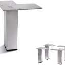 Set of 4 Stainless Steel Straight Metal Sofa Legs  Square Tube Design, Durable Furniture Legs, Modern Style (4-7/8"H)