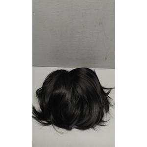 DDHAIR Black Wig with Bangs,Heat Resistant Fiber Synthetic Hair Cosplay Party Straight Wigs for White Women (Black)