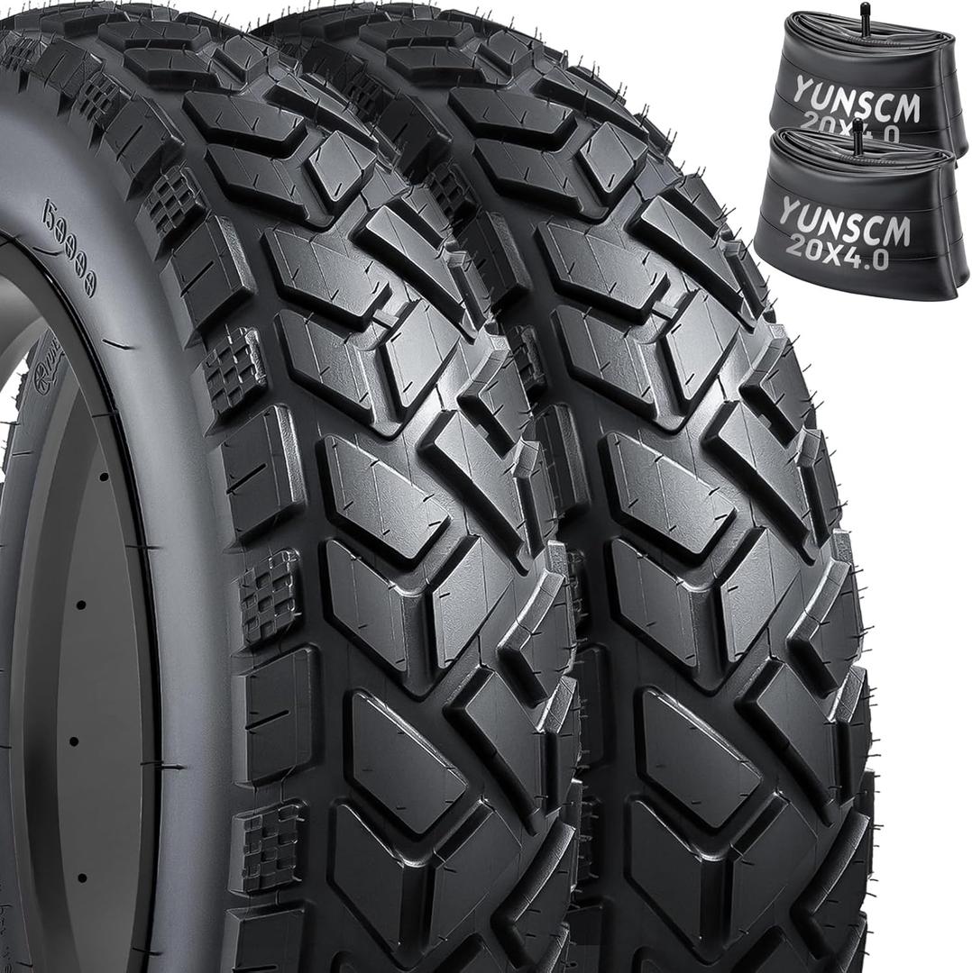 2-PCS/1-PCS 20" Fat E-Bike Tires 20x4 20x3 Compatible with 20 X 4.0 20 X 3.0 E-Bike All-Terrain Directional Tread Bicycle Tires