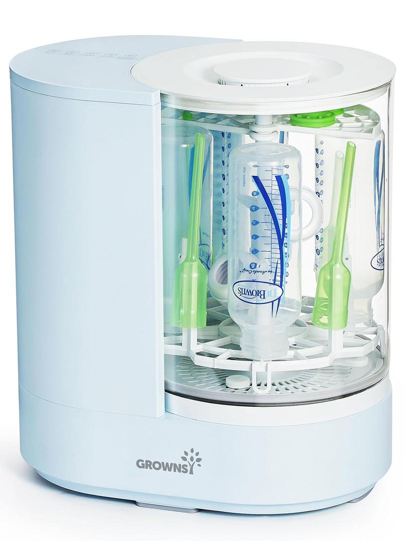 GROWNSY DeepClean Bottle Washer Pro, Baby Bottle Washer and Sterilizer and Dryer, Effortless Washing Machine for Bottle Cleaner, Pump Parts, Pacifiers - Wash, Sterilize and Dry with One Touch (Blue) (Blue)