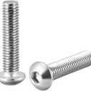 uxcell M8x35mm Machine Screws Hex Socket Round Head Screw 304 Stainless Steel Fasteners Bolts 10pcs