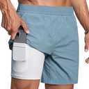 Milin Naco Mens Swim Trunks: 7 Inch 2 in 1 Compression Liner Quick Dry Water Resistant Breathable Stretchy Pockets Swimming, 3XL