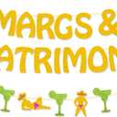 4 x Bachelorette Party Decorations Pre-Strung Glitter Margs and Matrimony Bachelorette Party Banner Bachelorette Garland for Mexican Fiesta Party Decor