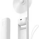 Aecooly Slim Portable Fan, Thin Handheld Fan, USB Rechargeable Mini Personal [24H Max Cooling Time], Battery Powered Small Foldable Pocket for Travel, Summer, Gifts for Women, Girls -White (1 Pack without Mirror)