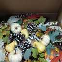 24 Inch Large Autumn Fall Wreath with Hello Sign Maples Leaf Pumpkin Pine Cone for Front Door Window Wall Porch Fireplace Home Decoration