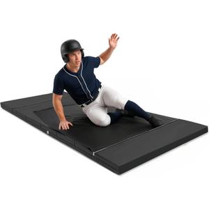 Baseball Sliding Mat Trainer 10 x 3.6 ft Slide Mat for Baseball and Softball 1.7 Inch Thick Foam Waterproof Antislip Foldable with Zipper and Stakes for Soccer Rugby Gymnastics Yoga and More