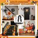 Black Halloween Garland - 2X 6.6FT Black Maple Leaf Vine Fall Garland, Halloween Decoration for Fireplace Mantel, Stairs, Wall, Home and Party Decor