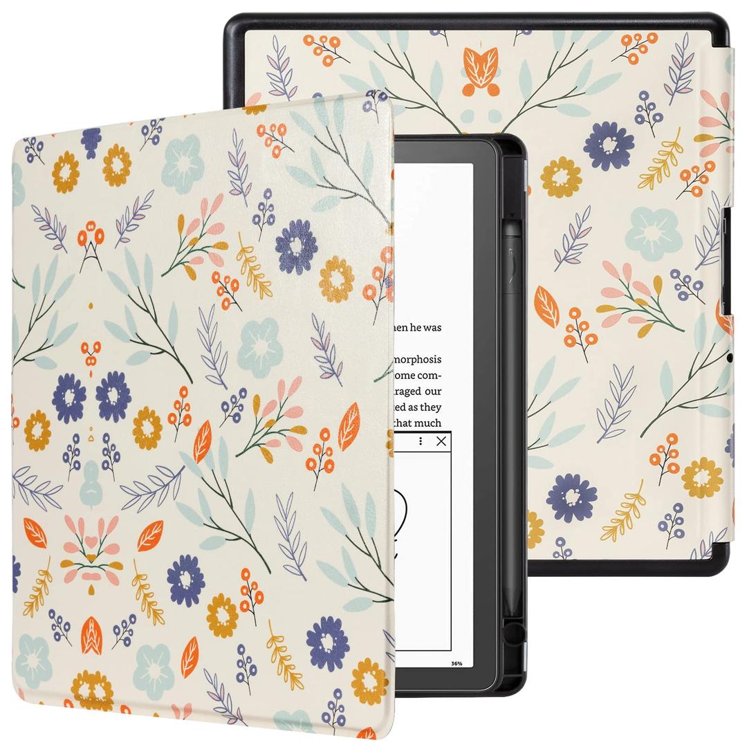 CoBak Case for Kindle Scribe - All New PU Leather Cover with Auto Sleep Wake Feature for Kindle Scribe 10.2" 2022 & 2024 Released with Pen Holder