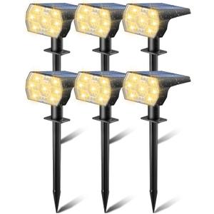 Kaxiida Solar Lights Outdoor Waterproof IP68, 3 Lighting Models Solar Powered Spot Lights Outdoor, 56LED Light Dusk to Dawn for Yard Patio Garden Pathway Landscape Lighting (Warm White)