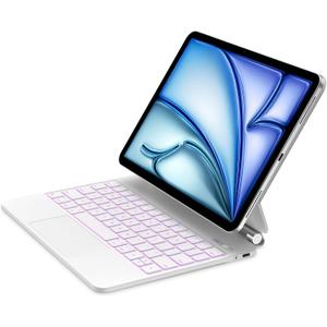 Magnetic Keyboard for iPad Air 11 inch M3 2025/M2 2024 & iPad Pro 11 inch (4th/3rd/2nd/1st) Gen 2022,iPad Air 5th/4th Gen 10.9",Upgraded Trackpad with 7 Color Backlit Floating Keyboard-White