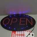 KEBE LED Open Sign, 23" x 14" Large High Visibility Advertisement Board Bright Electric Display Sign Flashing Light for Walls Business Window Bar Shop Hotel