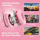 IMYB A88 Gaming Headset with Mic for Ps5, Pc, Xbox One Series X/s, Ps4, Switch, Stereo Wired Noise Cancelling Headphones with Microphone for Computer, Laptop, Mac, Nintendo, Games (Pink)
