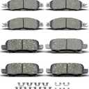 D1415 D1649 8pcs Ceramic Front Rear Brake Pads Set With Clips Fit For 2013-2019 Nissan Pathfinder,For 2015-2019 Murano,For 2014-2019 Infiniti QX60,For 2013 JX35