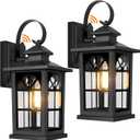 2-Pack Dusk to Dawn Outdoor Wall Light Fixtures, Aluminum Exterior Lighting Fixtures Wall Mount, Waterproof Porch Lights Outdoor Wall Sconces Lanterns, Black Outside Lights for House Front Door Garage, Black