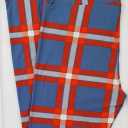 LuLaRoe One Size  TC Leggings Blue Red Plaid, Pack Of 2