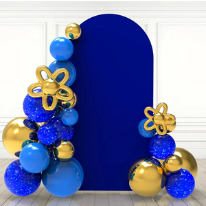 Wokceer Wedding Arch Backdrop Cover 7.2FT Spandex Fitted Wedding Arch Stand Covers Round Top Chiara Backdrop Stands Cover for Birthday Party Ceremony Banquet Decoration Royal Blue