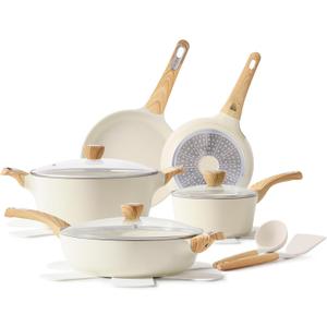 SENSARTE Ceramic Cookware Sets, Pots and Pans Set Non stick, 14-Piece Induction Cookware, Non toxic Healthy Non Stick Kitchen Cooking Set, with Frying Pans Set, PFAS PTFE PFOA PFOS Free