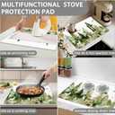 Stove Top Cover for Electric Stove,Green Misty Forest Bears Extra Thick Rubber Stovetop Protector Mat, Heat Resistant Glass Cooktop Oven Cover 28.5'' x 20.5''