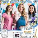 Fuyoooo 27 Pcs Baby Shower Guest Book Baby Shower Sign in Guest Book Reception with Sonogram Page Keepsake Includes Gold Pen Table Card and Adhesive Photo Corner for Birthday(Western Cowboy)