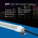 5FT T8 LED Refrigerator Tube Light 22W 3080Lm, 5000K Daylight White Non-Dimmable LED Cooler or Freezer Lights Clear Lens for Fridge, Supermarkets Freezer, Black Wire, UL Listed, 1 Pack