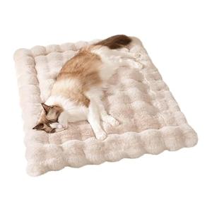Self-Warming Cat Bed, Plush Faux Fur Pet Bed Mat with Anti-Slip Bottom, Ultra Soft Heated Pad for Cats & Kittens, Cozy Fluffy Bed for Window & Sills Couches, Machine Washable, 23x15 Inch Grey