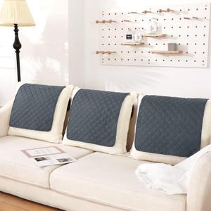 Moukeren 3 Pieces Recliner Headrest Protector Headrest Cover for Recliner Chair Sofa Covers Couch Chair Head Protector for Sofa Furniture Protectors(Gray)