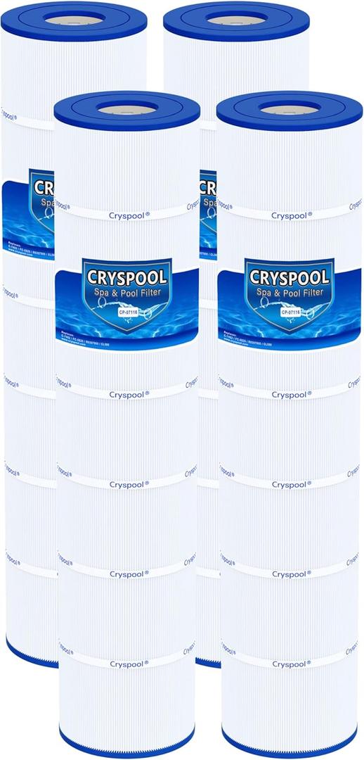 Cryspool 07116 Filter Compatible with Jandy CL580, CV580, A0104100, R0357900, PJAN-145, C-7482, FC-0820, 4145 Sq. Ft Pool Filter Cartridge, 4 Pack