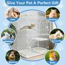 Cat Cage for Indoor Cats, DlY 2-Tier Catio & Cat Playpen with Escape-Proof Spacing, Sturdy Metal Cat Crate Kennel for Kittens, Ferrets & Small Animals